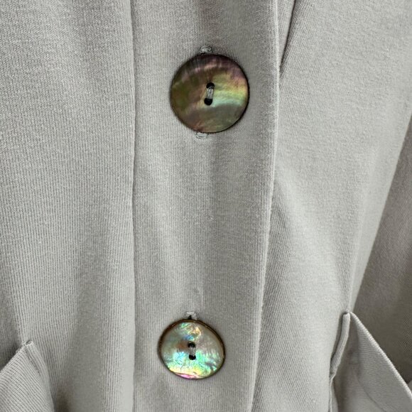 J. Jill Womens Light Gray Open Front Cardigan Sweater With Pockets Size Medium - Picture 5 of 8